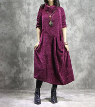 Load image into Gallery viewer, Vintage Casual High Neck Maxi Dresses Women Spring Clothes Q31121