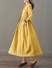 Load image into Gallery viewer, Loose Print Cotton Linen Maxi Dresses Women Casual Clothes 1387
