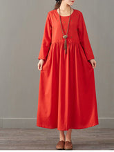 Load image into Gallery viewer, Loose Print Cotton Linen Maxi Dresses Women Casual Clothes 1387

