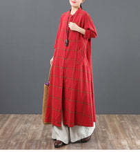 Load image into Gallery viewer, Fashion A Linen Cotton Plaid Shirt Dresses For Women 6205
