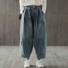 Load image into Gallery viewer, Vintage Loose Wide-leg Blue Jeans Women Casual Denim Pants K1351
