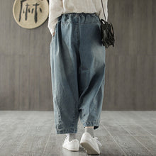 Load image into Gallery viewer, Vintage Loose Wide-leg Blue Jeans Women Casual Denim Pants K1351
