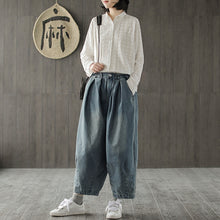 Load image into Gallery viewer, Vintage Loose Wide-leg Blue Jeans Women Casual Denim Pants K1351
