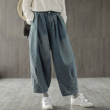 Load image into Gallery viewer, Vintage Loose Wide-leg Blue Jeans Women Casual Denim Pants K1351
