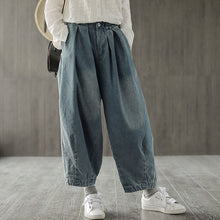 Load image into Gallery viewer, Vintage Loose Wide-leg Blue Jeans Women Casual Denim Pants K1351
