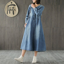 Load image into Gallery viewer, Loose Blue Denim Dresses Women Casual Cowboy Clothes Q732