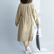 Load image into Gallery viewer, Gray And Khaki Corduroy Casual Dresses Women Loose Clothes Q18020
