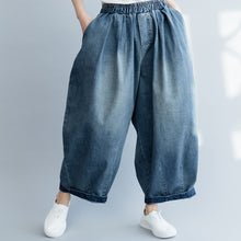 Load image into Gallery viewer, Vintage Loose Wide-Leg Harem Pants Women Casual Denim Trousers K18021
