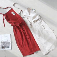 Load image into Gallery viewer, Japanese Style Cotton Linen Apron Waitress Bar Bakery Painter Florist Gardener Workwear A18024

