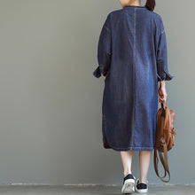 Load image into Gallery viewer, Loose Blue Maxi Denim Dresses Women Casual Spring Clothes Q25029
