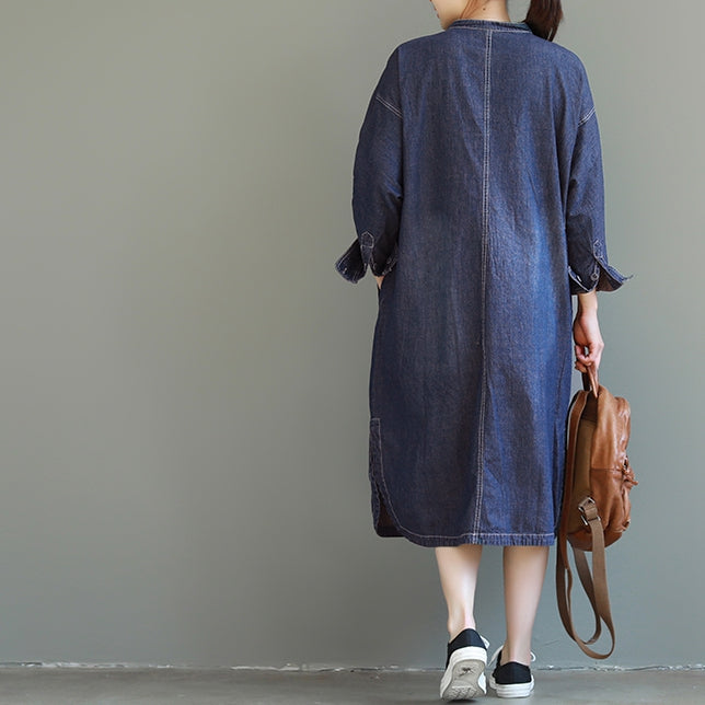 sachin and babi light blue dress Loose Blue Maxi Denim Dresses Women Casual Spring Clothes Q25029–  FantasyLinen