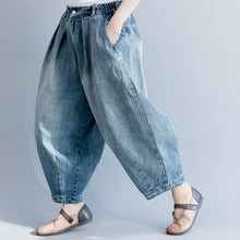 Load image into Gallery viewer, Blue Cowboy Loose Wide-leg Pants Women Casual Jeans K18036
