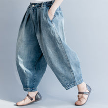 Load image into Gallery viewer, Blue Cowboy Loose Wide-leg Pants Women Casual Jeans K18036