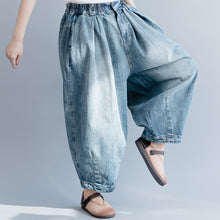 Load image into Gallery viewer, Blue Cowboy Loose Wide-leg Pants Women Casual Jeans K18036
