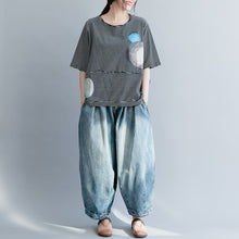 Load image into Gallery viewer, Blue Cowboy Loose Wide-leg Pants Women Casual Jeans K18036
