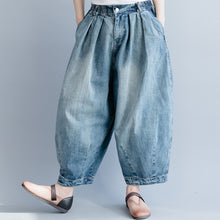 Load image into Gallery viewer, Blue Cowboy Loose Wide-leg Pants Women Casual Jeans K18036
