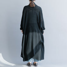 Load image into Gallery viewer, Black Loose Knitted Gown Women Casual Maxi Dresses Q26036
