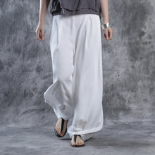 Load image into Gallery viewer, White And Black Summer Linen Wide-leg Pants For Women J9261
