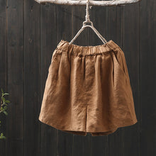Load image into Gallery viewer, Linen Shorts, Women Linen shorts, High Waist Linen Shorts, Yellow Linen Shorts With Pocket, Women Shorts, Summer shorts, Custom shorts  K22040
