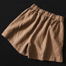 Load image into Gallery viewer, Linen Shorts, Women Linen shorts, High Waist Linen Shorts, Yellow Linen Shorts With Pocket, Women Shorts, Summer shorts, Custom shorts  K22040

