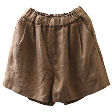 Load image into Gallery viewer, Linen Shorts, Women Linen shorts, High Waist Linen Shorts, Yellow Linen Shorts With Pocket, Women Shorts, Summer shorts, Custom shorts  K22040
