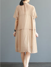 Load image into Gallery viewer, Women Loose Orange And Khaki Dresses For Summer Q25041