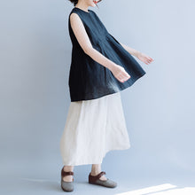 Load image into Gallery viewer, Women Linen Beige Wide-leg Pants Summer Loose Trousers K6054

