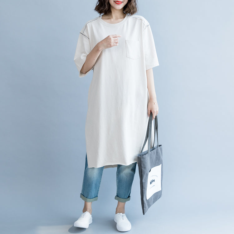 Women Simple Cotton Loose Shirt Dresses For Summer Q6057– FantasyLinen
