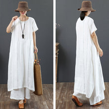 Load image into Gallery viewer, Loose Linen Striped Maxi Dress Women Loose Summer Women Clothes