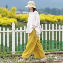 Load image into Gallery viewer, Loose Yellow Wide-leg Summer Wide-leg pants For Women K10063