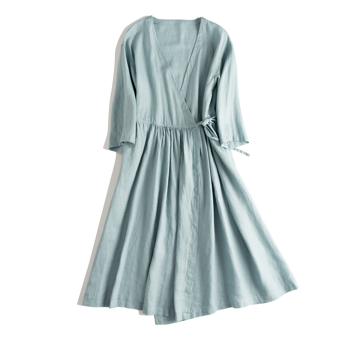 Loose Drawing Linen Summer Dresses Women Clothes L / Blue Loose Drawing Linen Summer Dresses Women Clothes L / Blue
