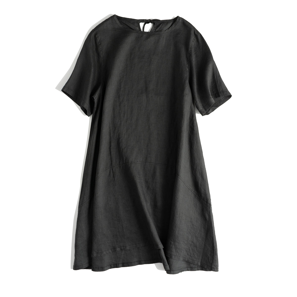 Casual Women Beige And Black Linen Dresses For Summer M / Black Casual Women Beige And Black Linen Dresses For Summer M / Black