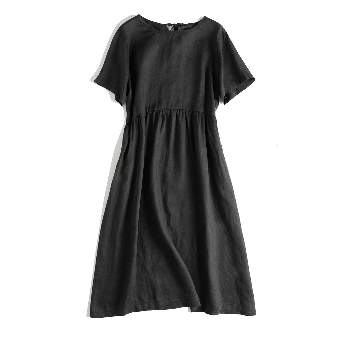 Loose Pure Color Linen Maxi Dresses Women Summer Casual Outfits XL / Black