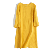 Load image into Gallery viewer, Blue And Yellow Linen Summer Dresses Women Loose Clothes
