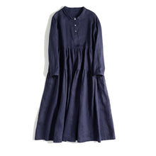 Load image into Gallery viewer, Women&#39;s Simple Linen Casual Long Sleeve Dress
