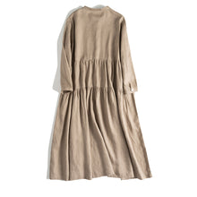 Load image into Gallery viewer, Women&#39;s Simple Linen Casual Long Sleeve Dress
