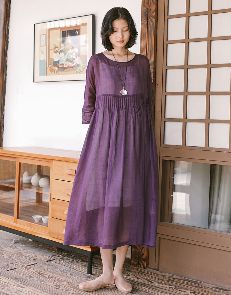 Summer Thin Linen Loose Dresses Women Casual Outfits Q19061 Summer Thin Linen Loose Dresses Women Casual Outfits Q19061