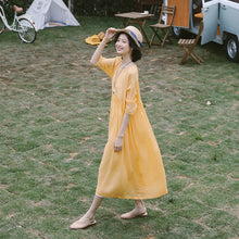 Load image into Gallery viewer, Summer Thin Linen Loose Dresses Women Casual Outfits Q19061
