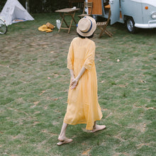 Load image into Gallery viewer, Summer Thin Linen Loose Dresses Women Casual Outfits Q19061
