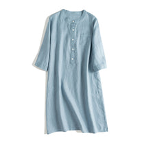 Load image into Gallery viewer, Simple Button Down Linen Dresses Women