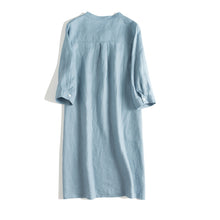 Load image into Gallery viewer, Simple Button Down Linen Dresses Women
