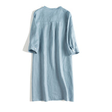 Load image into Gallery viewer, Simple Button Down Linen Dresses Women