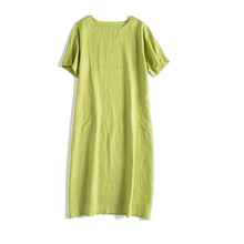 Load image into Gallery viewer, Women Casual Pure Color Linen Dresses For Summer
