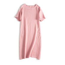 Load image into Gallery viewer, Women Casual Pure Color Linen Dresses For Summer