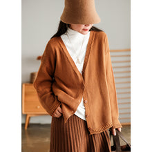 Load image into Gallery viewer, Cotton Sweater for Women, Casual Knit Sweater, Beige Cardigan Sweater
