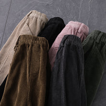 Load image into Gallery viewer, Women Corduroy Pants, Wide Leg Long Trousers, Winter khaki Maxi Pants
