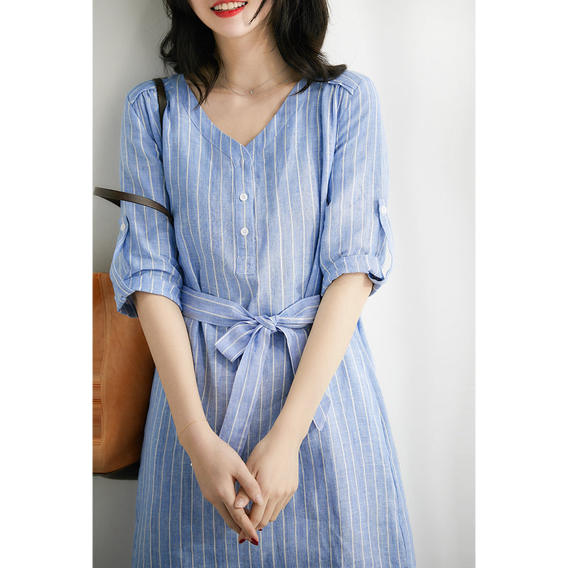 Linen Summer Dresses Blue White Stripe Clothing For Women S Linen Summer Dresses Blue White Stripe Clothing For Women S