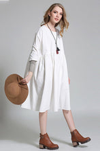 Load image into Gallery viewer, Plus Size Fall High Waist Cotton Maternity Dresses Women Clothes - FantasyLinen
