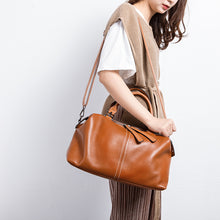 Load image into Gallery viewer, Leather Weekender Tote Bag, Ladies Satchel Purse, Women Shoulder Bag
