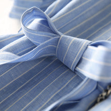 Load image into Gallery viewer, Linen Summer Dresses Blue White Stripe Clothing For Women
